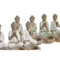 Miniatyrbillede 2 af 4: Dekorativ figur Home ESPRIT Hvid Grøn Buddha Orientalsk 24 x 9 x 11 cm (2 enheder)