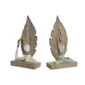 Miniatyrbillede 1 af 3: Dekorativ figur Home ESPRIT Hvid Grøn Scandi 15,5 x 7,5 x 26,5 cm (2 enheder)