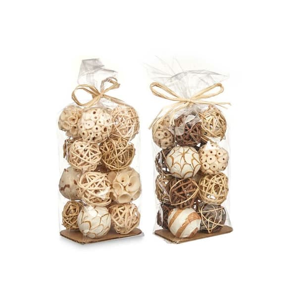 Set of Decorative Balls Hvid Brun (12 enheder)