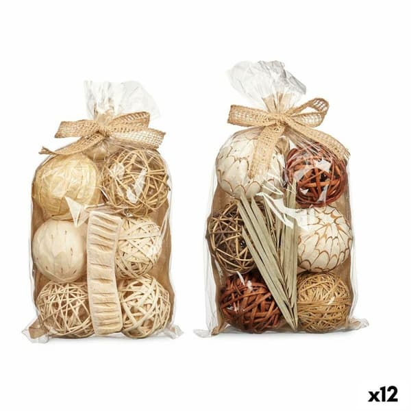 Set of Decorative Balls Hvid Brun (12 enheder)