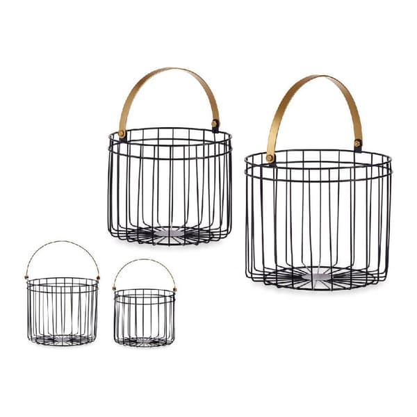 Kori Musta Kullattu Metalli 25 x 27 x 25 cm Lieriömäinen (2 pcs)