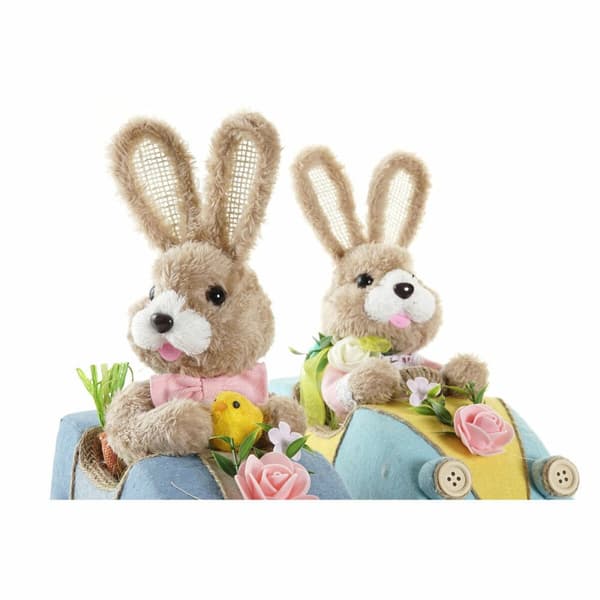 Koristehahmo DKD Home Decor 23 x 15 x 29 cm Sininen Pinkki Ruskea Kani (2 osaa)
