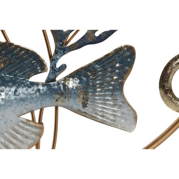 Vægdekoration Home ESPRIT Blå Gylden Middelhavet Fisk 91 x 4,5 x 50 cm
