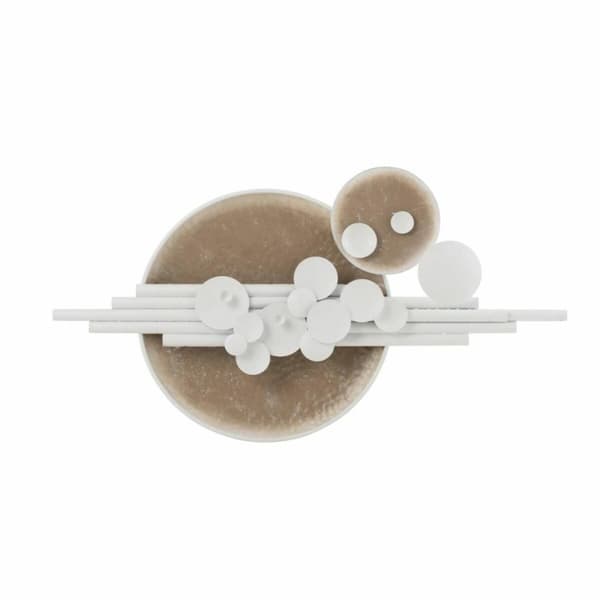 Seinäkoriste DKD Home Decor Abstrakti Beige Metalli Valkoinen Moderni (119 x 10 x 65 cm)