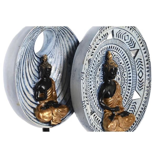 Koristehahmo DKD Home Decor 25 x 6,7 x 25,6 cm Beige Sininen Buddha Itämainen (2 osaa)