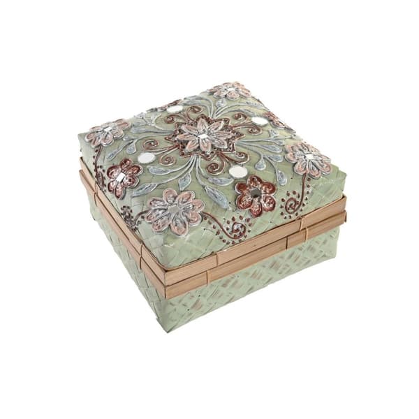 Korisetti DKD Home Decor Monivärinen Bambu Boho 29 x 29 x 22 cm