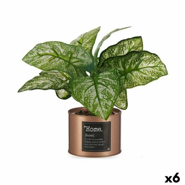 Koristekasvi Ibergarden Home Metalli Muovinen Tölkki 26 x 26 x 26 cm Kupari (6 osaa)