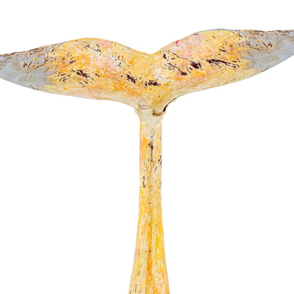 Dekorativ figur Alexandra House Living Gul Jern Hval 47 x 26 x 29 cm