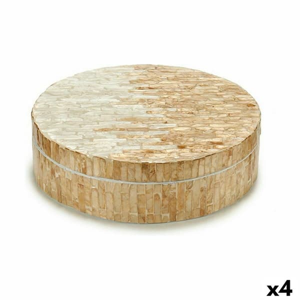 Koristerasia Valkoinen Beige Helmiäinen lastulevy 25 x 8 x 25 cm (4 osaa)