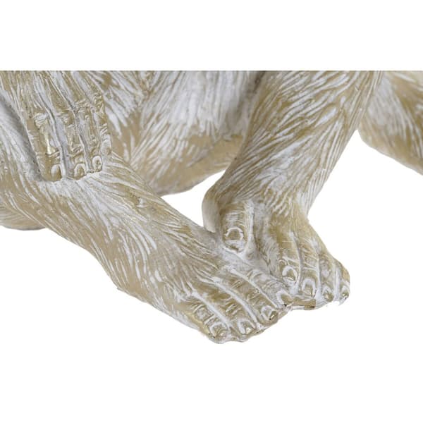 Koristehahmo Home ESPRIT Kullattu Apina Trooppinen 21 x 17 x 25 cm (3 osaa)