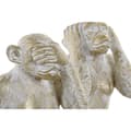 Pikkukuva 2 / 3: Koristehahmo Home ESPRIT Kullattu Apina Trooppinen 21 x 17 x 25 cm (3 osaa)