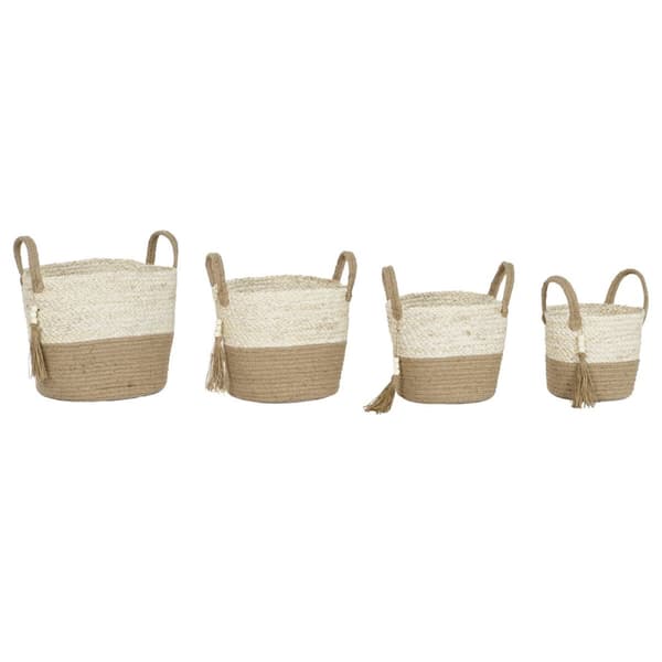Korisetti Home ESPRIT Luonnollinen Vaaleanruskea Juutti Moderni 40 x 40 x 41 cm