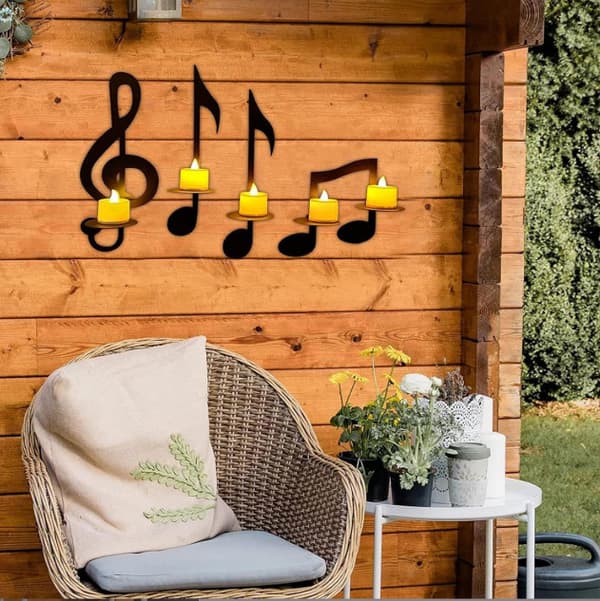 INF Vintage eurooppalaistyylinen kynttilänjalka Musiikkitelineen seinäkoristelu 1