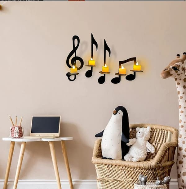 INF Vintage eurooppalaistyylinen kynttilänjalka Musiikkitelineen seinäkoristelu 1