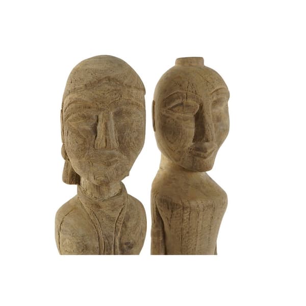 Prydnadsfigur Home ESPRIT Naturell 7,5 x 7,5 x 50 cm Staty (2 Delar)