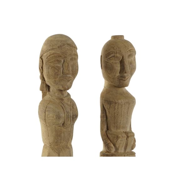 Prydnadsfigur Home ESPRIT Naturell 7,5 x 7,5 x 50 cm Staty (2 Delar)