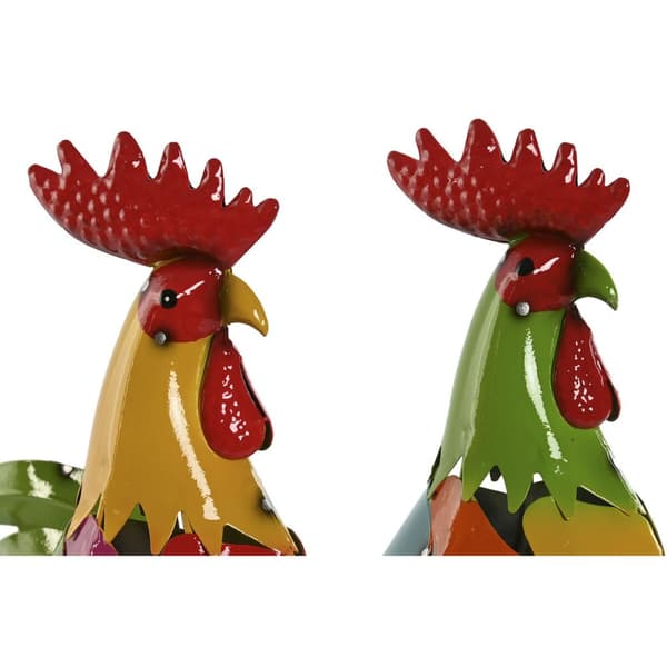 Dekorativ figur Home ESPRIT Multifarvet Hane 37 X 15,5 X 44,5 cm (2 enheder)