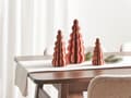 Miniatyrbilde 2 av 5: Sett med 3 Dekorative Juletrær Beige og Rød Honeycomb-figurer Festlig Dekorasjon til Høytiden