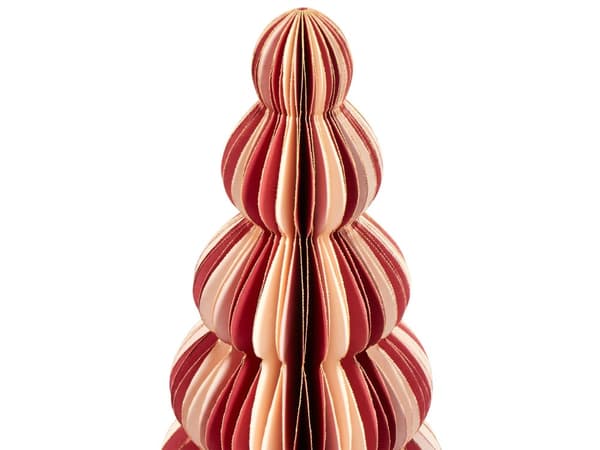 Juldekorationer 3 st Set Julgranar Beige och Röd Figuriner Julsäsong Festlig Dekoration Julpynt Papper