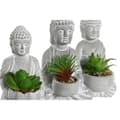 Miniatyrbild 2 av 3: Dekorativ växt Home ESPRIT Polyetylen Cement Buddha Orientalisk 10,5 x 8 x 16 cm (3 antal)