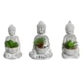 Miniatyrbild 1 av 3: Dekorativ växt Home ESPRIT Polyetylen Cement Buddha Orientalisk 10,5 x 8 x 16 cm (3 antal)