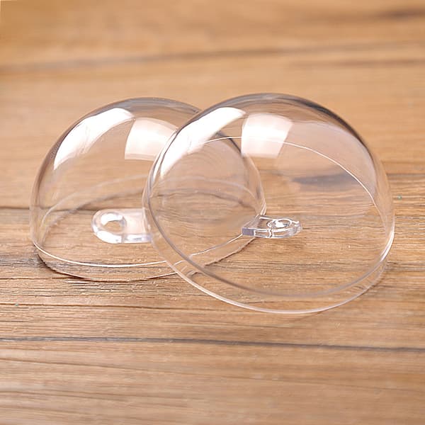 INF 5 stk. klare plastik julekugler, 8 cm stjerneformede kugler