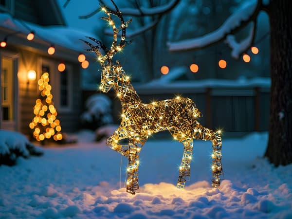 Udendørs LED-dekoration Sølvmetal 140 cm rensdyr Juledekorationer Julelys Indendørs Udendørs
