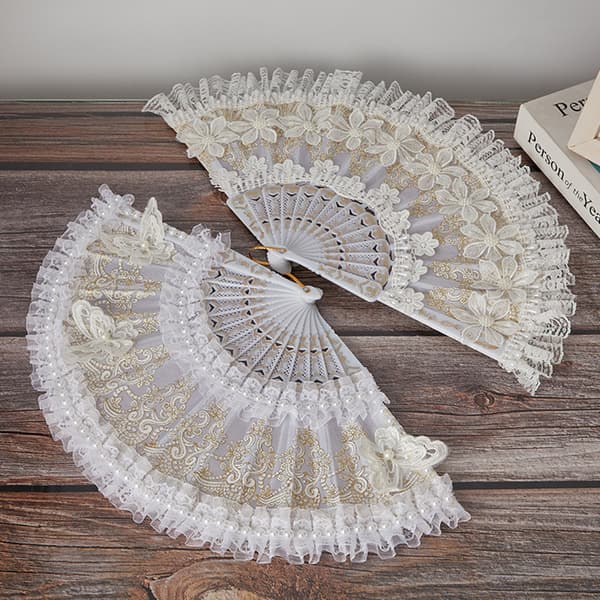 INF Elegant Hvid Blonde Danse Fan Fotografering Prop & Hjem Decor Model 1