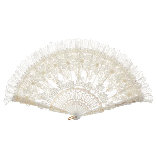 INF Elegant Hvid Blonde Danse Fan Fotografering Prop & Hjem Decor Model 1