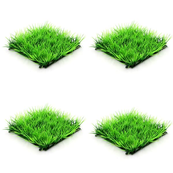 INF 4 stk. kunstigt akvariegræsmåtte - 25x25 cm akvarieplantedekoration