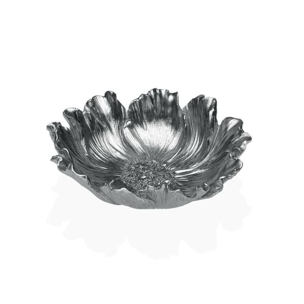Borddekoration Versa Sølvfarvet Blomst 17 x 5,2 x 17,5 cm