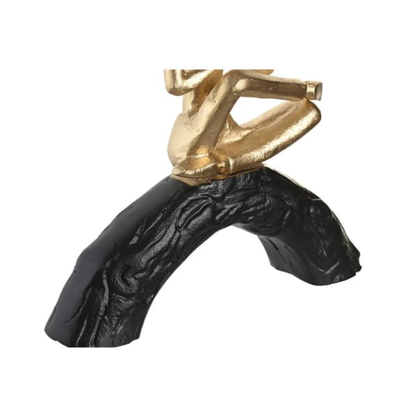 Prydnadsfigur DKD Home Decor 28 x 7 x 35 cm 28 x 8 x 36 cm Svart Gyllene Yoga (3 antal)