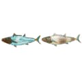 Miniatyrbillede 1 af 5: Vægdekoration Home ESPRIT Blå Multifarvet Gylden Fisk Middelhavet 70 x 4,5 x 25,5 cm (2 enheder)