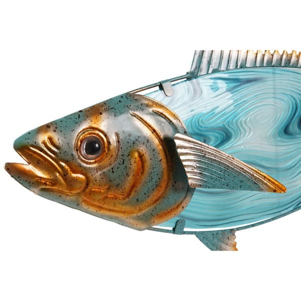 Veggpryd Home ESPRIT Blå Flerfarget Gyllen Fisk Middelhavet 70 x 4,5 x 25,5 cm (2 enheter)