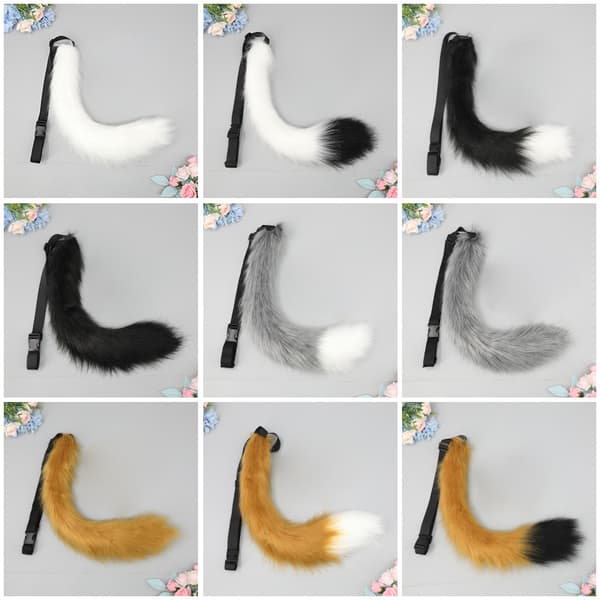 INF Fox Tail Plysj, kosete Fox Tail Cosplay-tilbehør