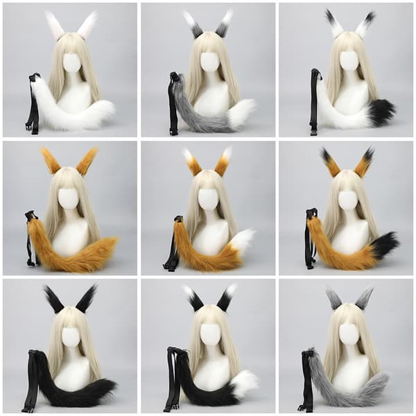 INF Fox Tail Plysj, kosete Fox Tail Cosplay-tilbehør
