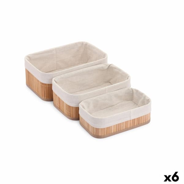 Korgset Confortime Naturell Bambu (3 Delar) (6 antal)