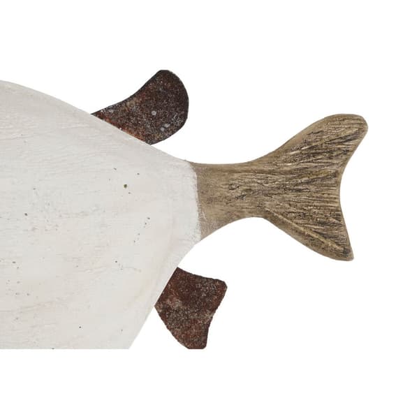 Prydnadsfigur Home ESPRIT Vit Naturell Fisk 24 x 10 x 33 cm
