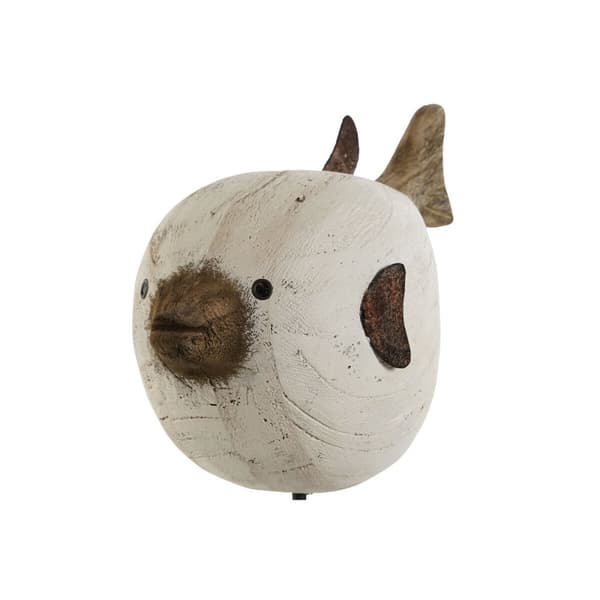 Prydnadsfigur Home ESPRIT Vit Naturell Fisk 24 x 10 x 33 cm