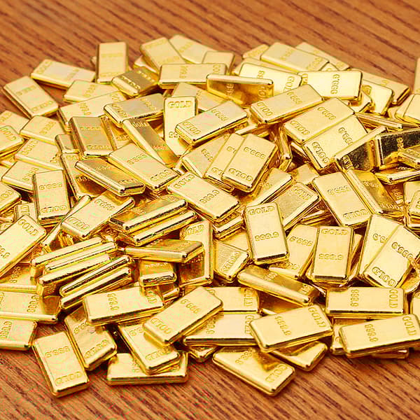 INF Sett med 10 Mini Gold Bar Replicas Dekorative Ingots