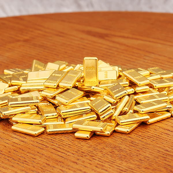 INF Sett med 10 Mini Gold Bar Replicas Dekorative Ingots