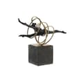 Miniatyrbild 1 av 2: dekorativ statyett svart guld metall modernt harts (36 x 14 x 29,5 cm)