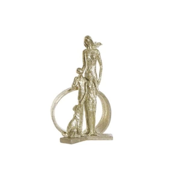 modern familjeharts gyllene dekorativ statyett (26 x 14,5 x 39 cm)