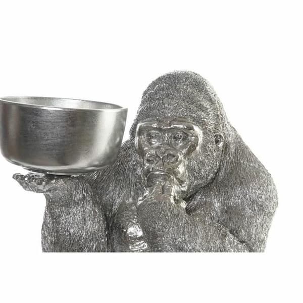 dekorativ statyett silverhartsgorilla (32 x 26,5 x 36 cm)
