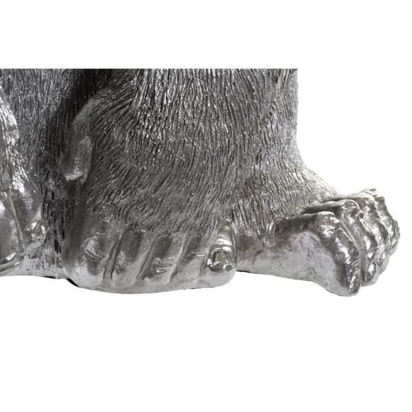 dekorativ statyett gorilla i silverharts (46 x 40 x 61 cm)