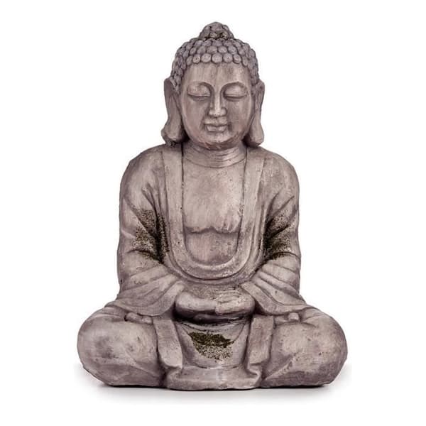 trädgård dekorativ figur buda grå polyresin (25 x 57 x 42,5 cm)