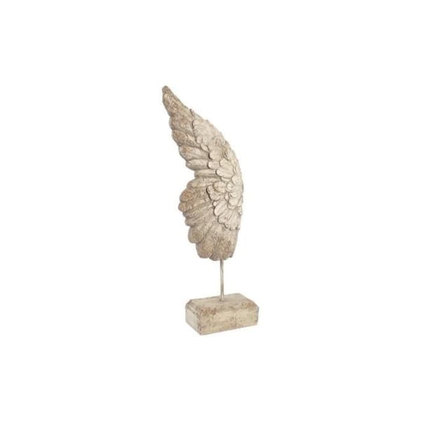 dekorativa figurer i åldrad finish vita magnesiumänglavingar (26 x 11 x 65 cm)