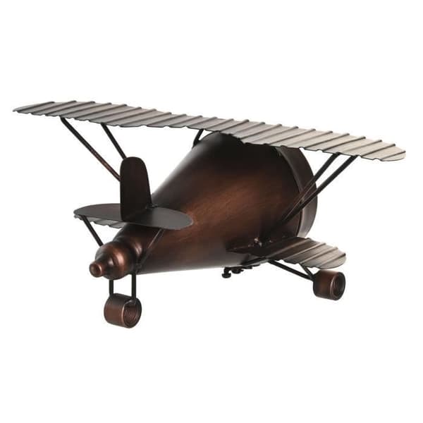 bordsklocka 35 x 21 x 14 cm flygplansglas aluminiumjärn (2 enheter)