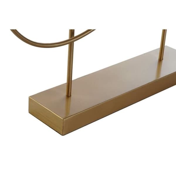 dekorativ statyett 56 x 9 x 55 cm abstrakt svart guld vit modern