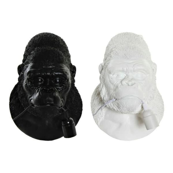 vägglampa 23 x 19 x 32 cm svart vit harts 220 v 50 w modern gorilla (2 enheter)